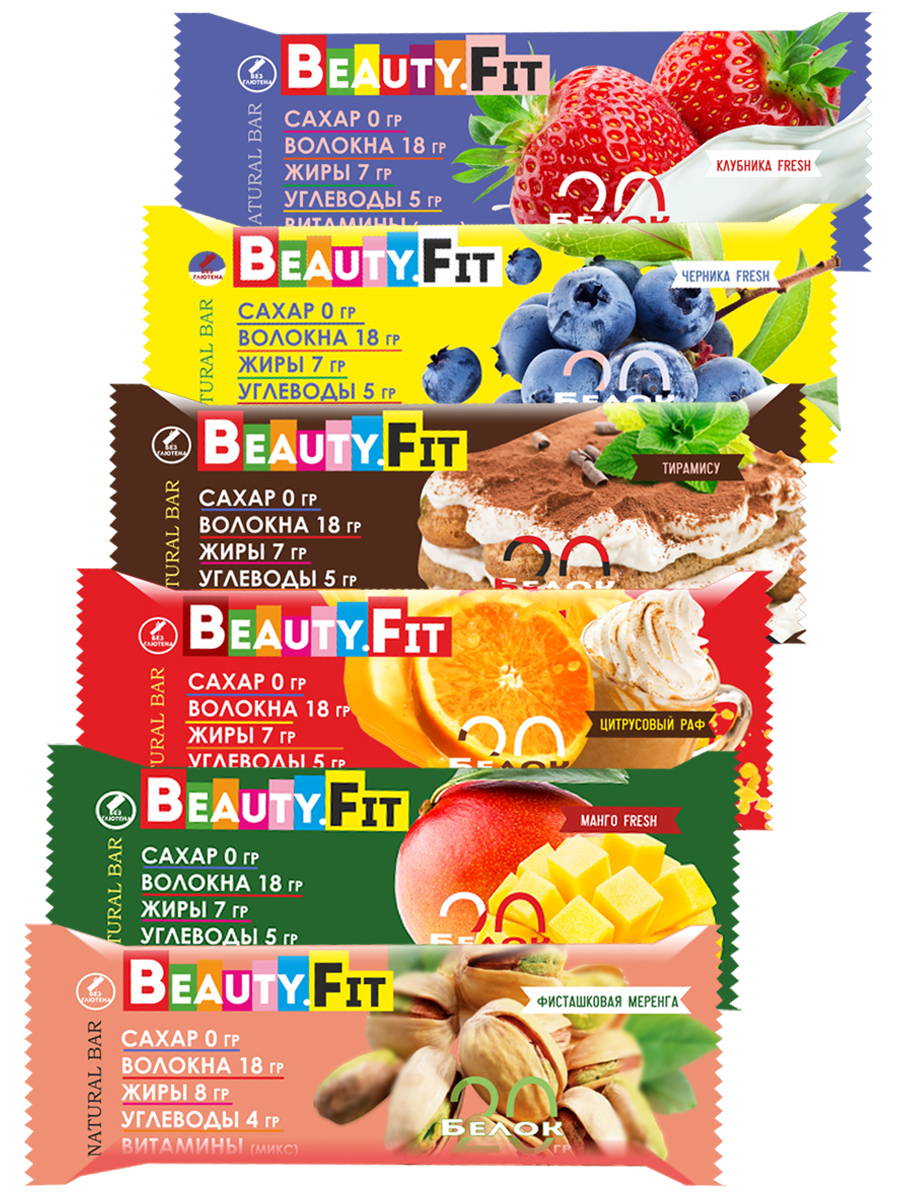 

Протеиновые батончики BEAUTY FIT Natural Bar, 6шт х 50г Ассорти