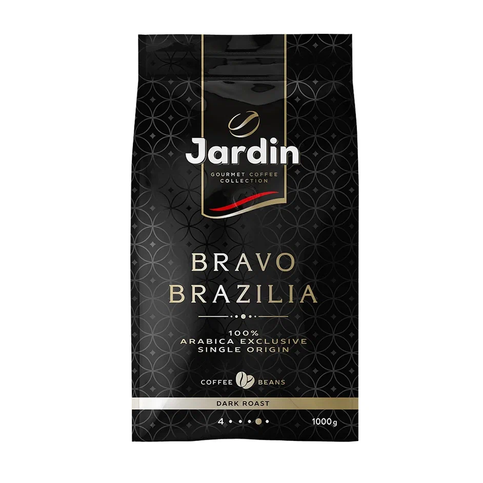 Кофе натуральный Jardin Bravo Brazilia зерновой, тёмная обжарка, 1 кг