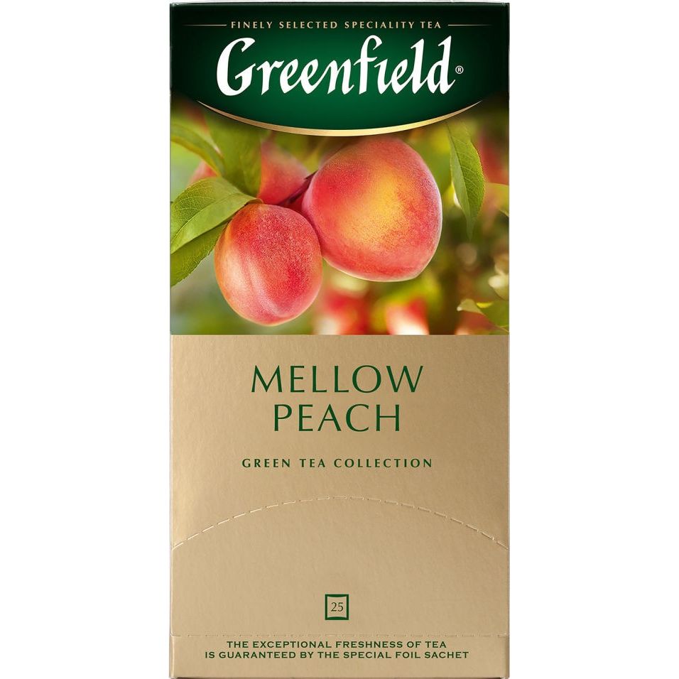 фото Чай зеленый greenfield peach mellow 25 пакетиков