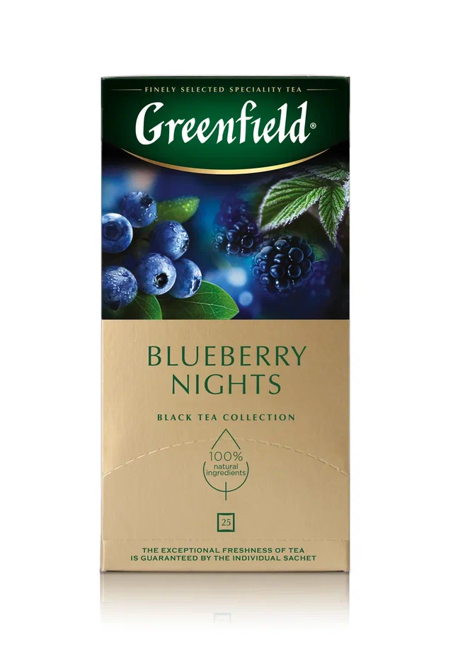 

Чай черный Greenfield Blueberry Nights с ароматом черники и сливок, 25 пакетиков