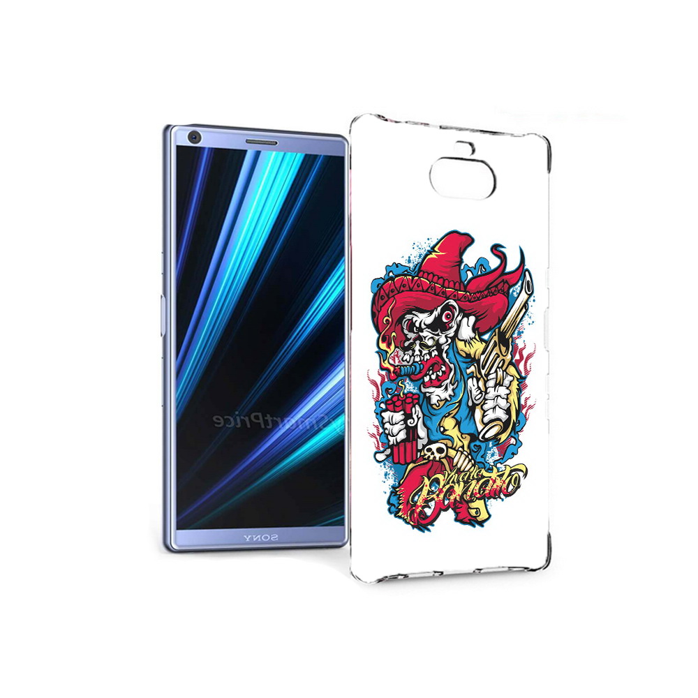 Чехол MyPads Tocco для Sony Xperia 10 нарисованный скелет с писталетом (PT125953.225.513)