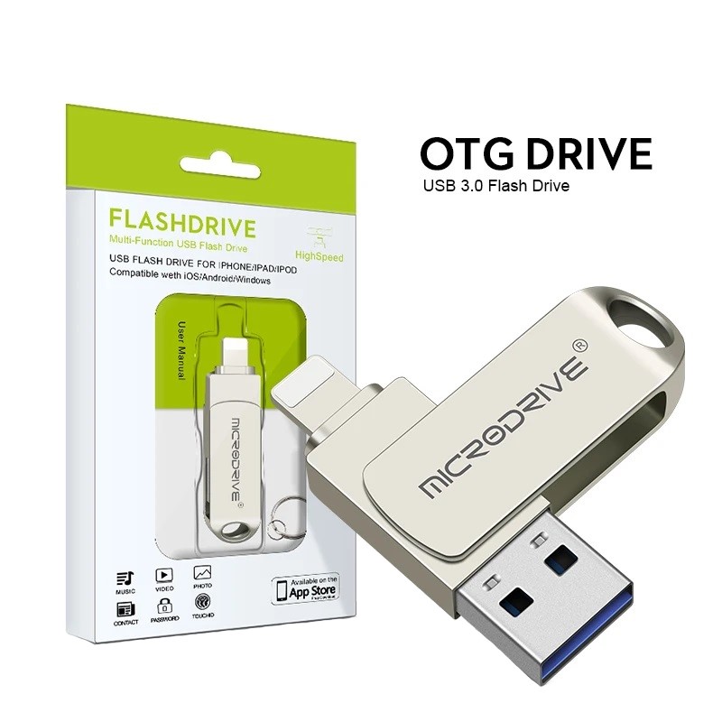 

Флеш диск Microdrive 2 в 1 USB & Lightning 256 ГБ, Lightning