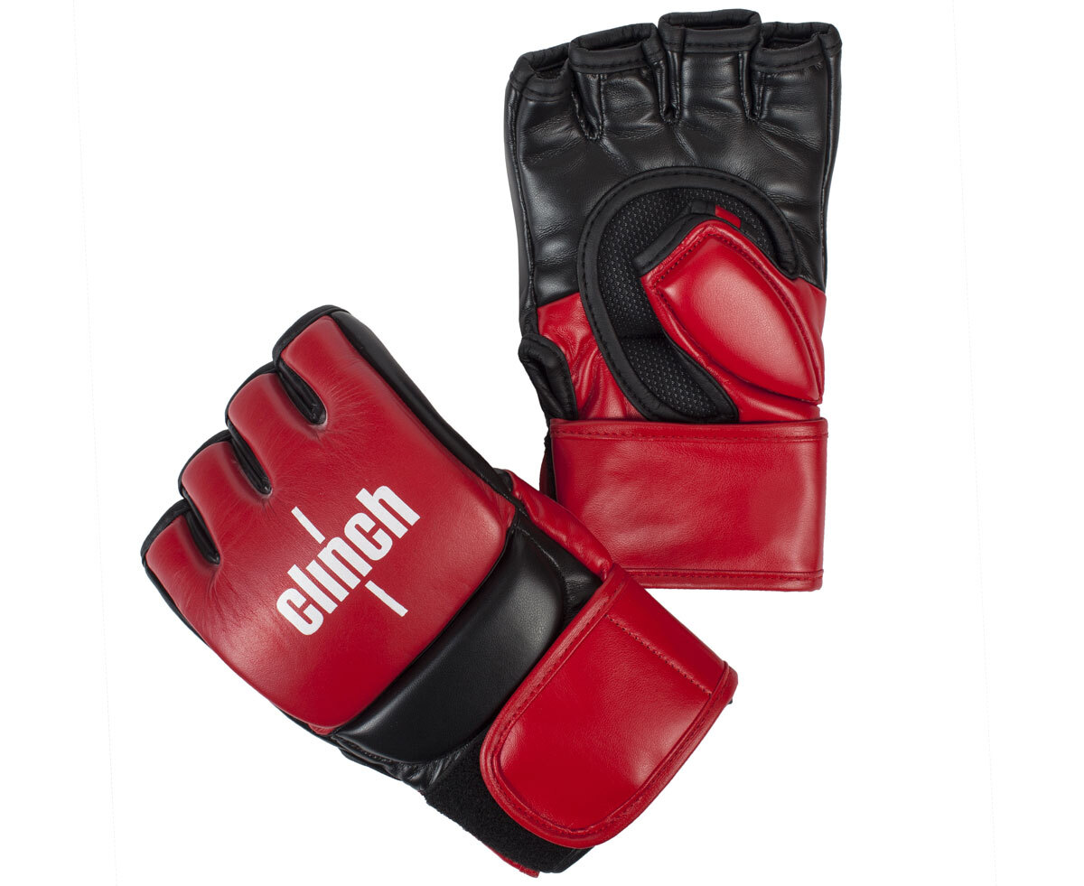 Перчатки для смешанных единоборств Clinch Combat (S/M, Красный)