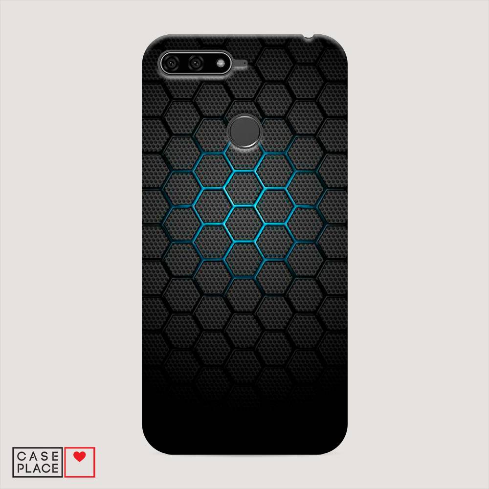 фото Чехол awog "бирюзовые соты" для honor 7c
