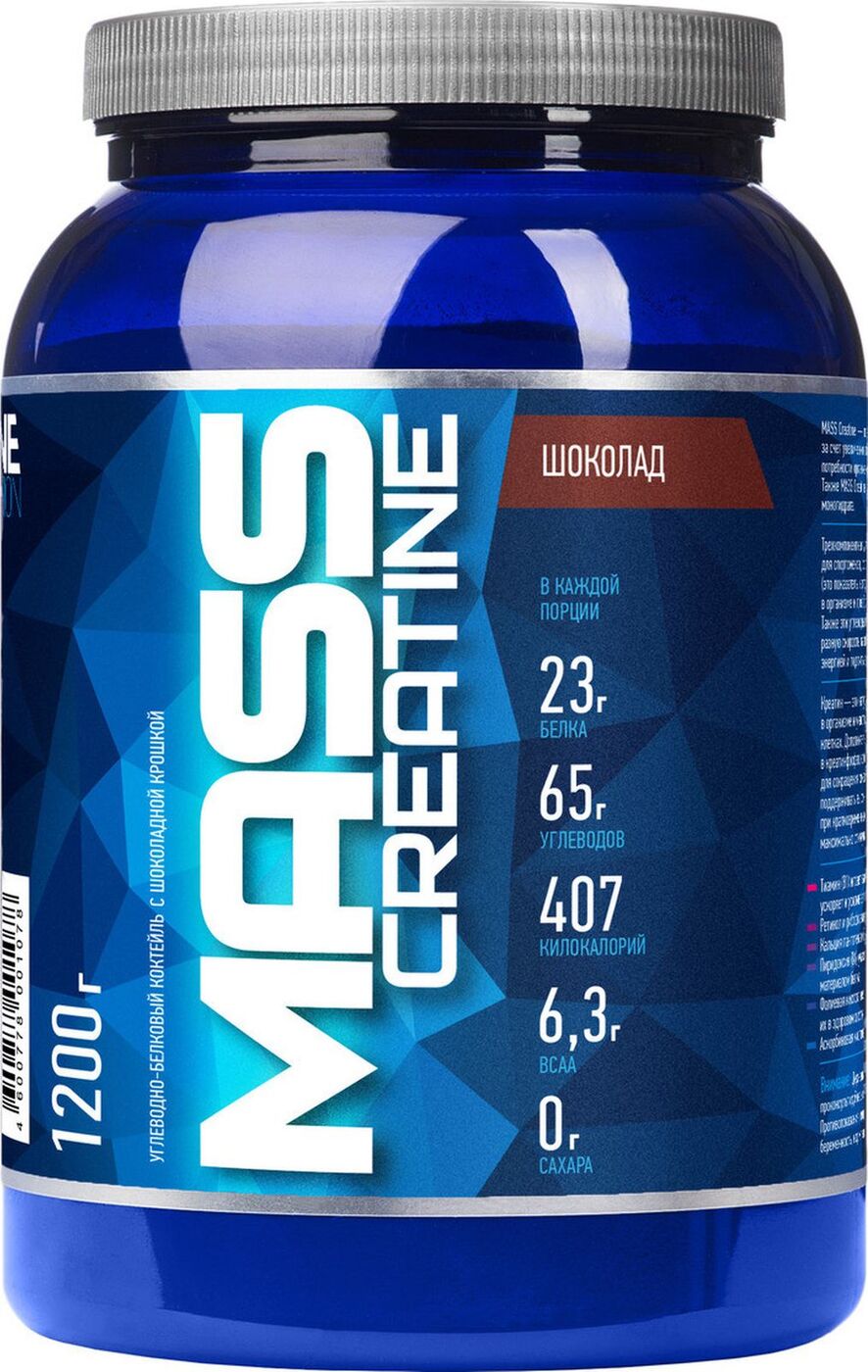 Гейнер Rline Mass + Creatine, 1200 г, шоколад