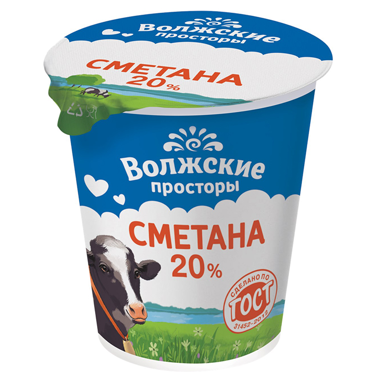 

Сметана Волжские Просторы 20% 300 г