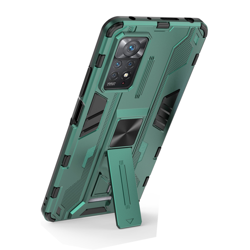 

Чехол Transformer для Xiaomi Redmi Note 11/11S противоударный; с подставкой; зеленый