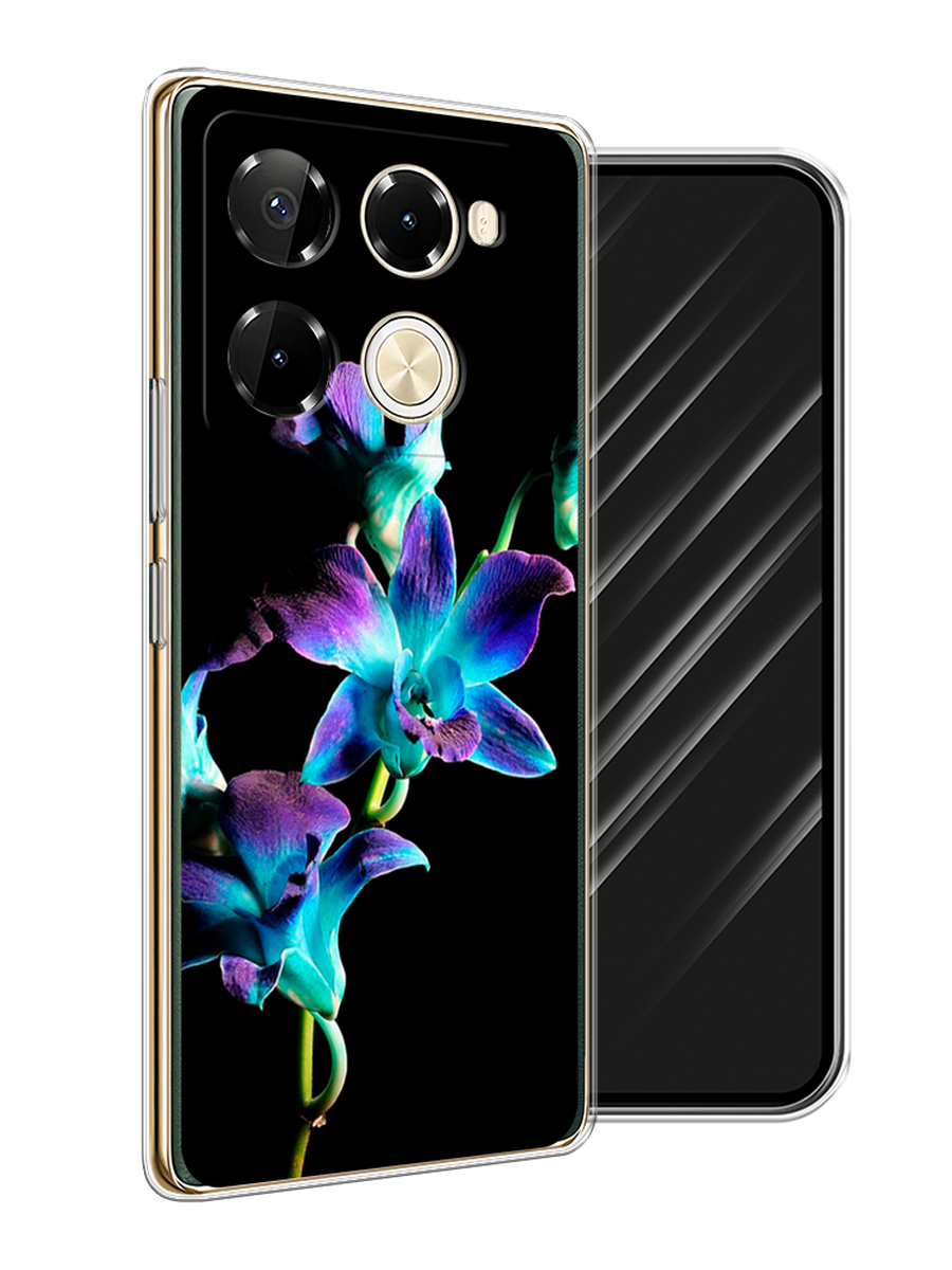 

Чехол Awog на Infinix Note 40 Pro 5G/Note 40 Pro Plus "Синий цветок на черном", Черный;голубой;синий, 3106050-1