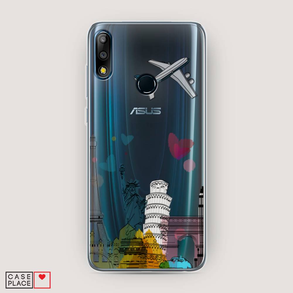 фото Чехол awog "самолет путешествий" для asus zenfone max pro (m2) zb631kl