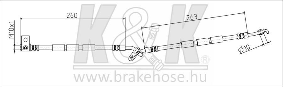 

Шланг Тормозной Передн Лев Mazda: 6 1.8/2.2/2.0Di/2.3 02- K&K ft2228