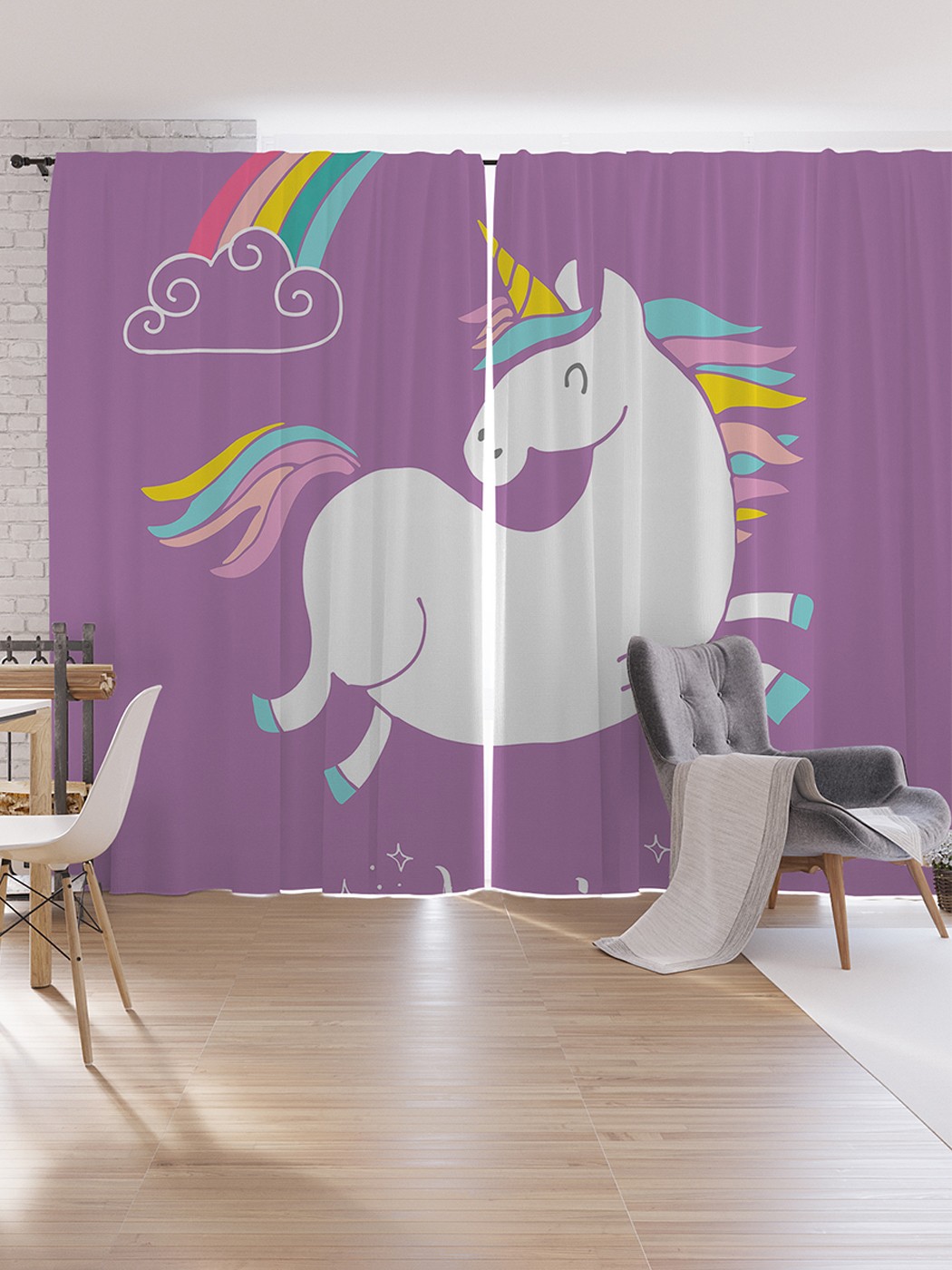 

Шторы под лён JoyArty "Магический единорог", серия Oxford DeLux, 340х265 см, Магический единорог