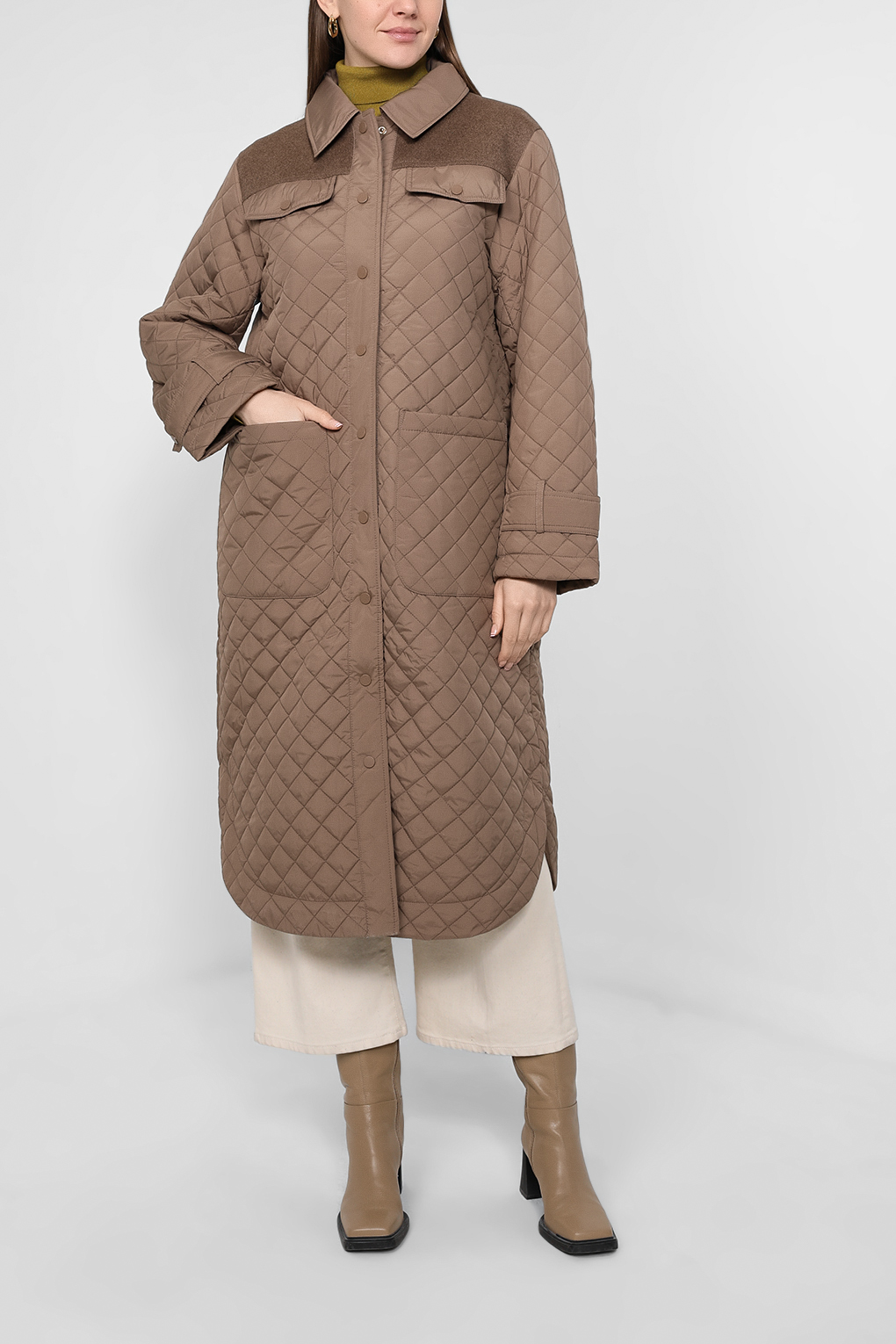 Пальто женское Esprit Collection 082EO1G382 коричневое L