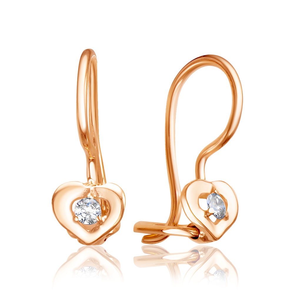 

Серьги из красного золота 585Gold 602001574, фианит, 602001574