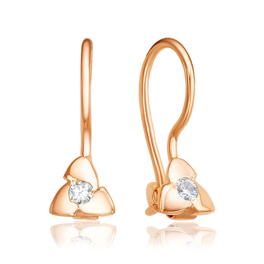 

Серьги из красного золота 585Gold 602001601, фианит, 602001601