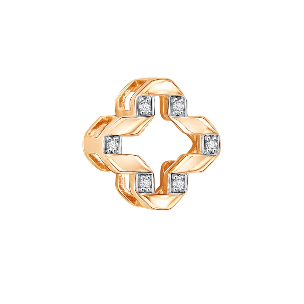 

Бегунок из красного золота 585Gold 303002963, фианит, 303002963