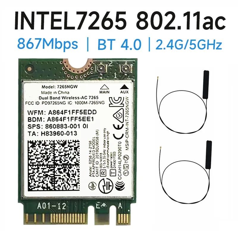 

Приемник Wi-Fi NoBrand M.2 802.11ac, Зеленый;белый