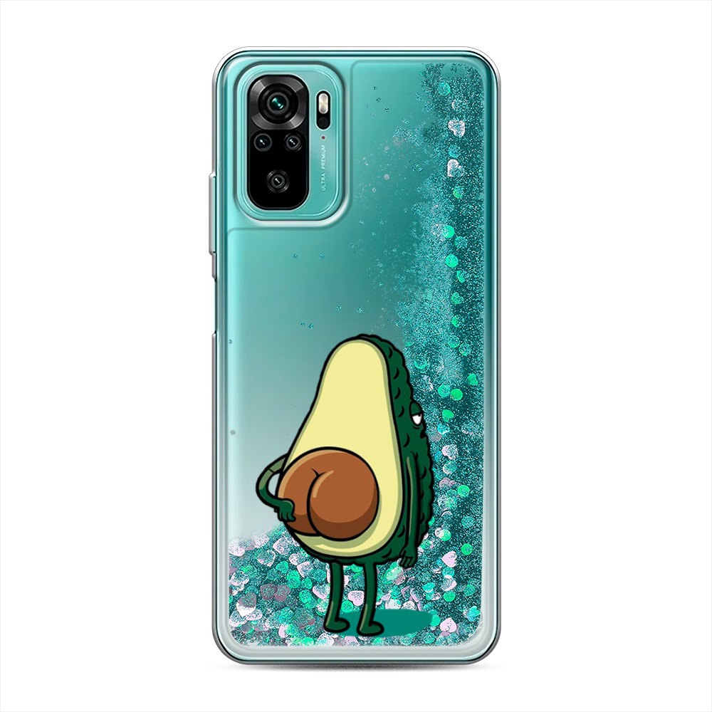 

Жидкий чехол с блестками "Попа авокадо" на Xiaomi Redmi Note 10S