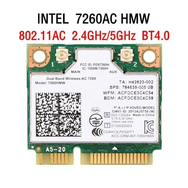 

Приемник Wi-Fi NoBrand 867M + 4.0BT - AC7260HMW