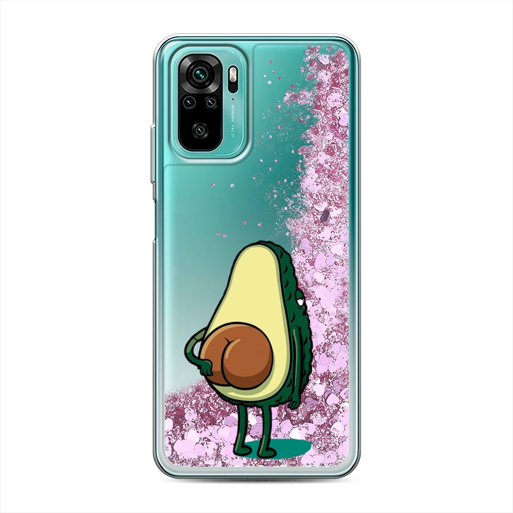 

Жидкий чехол с блестками "Попа авокадо" на Xiaomi Redmi Note 10S