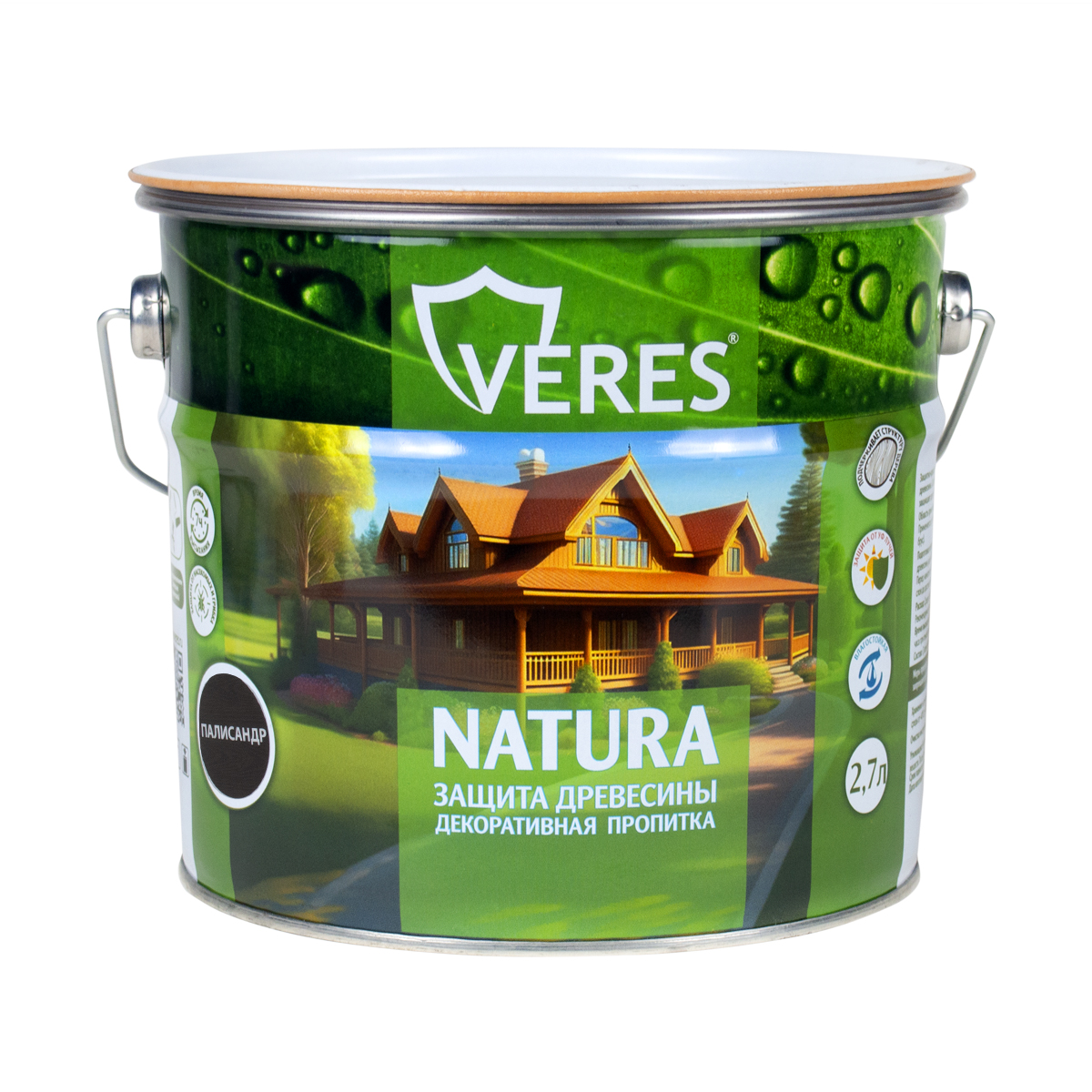 Декоративная пропитка для дерева Veres Natura полуматовая 2 7 л палисандр, VR-120