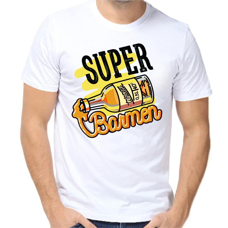 

Футболка мужская белая 62 р-р super barmen, Белый, fm_super_barmen
