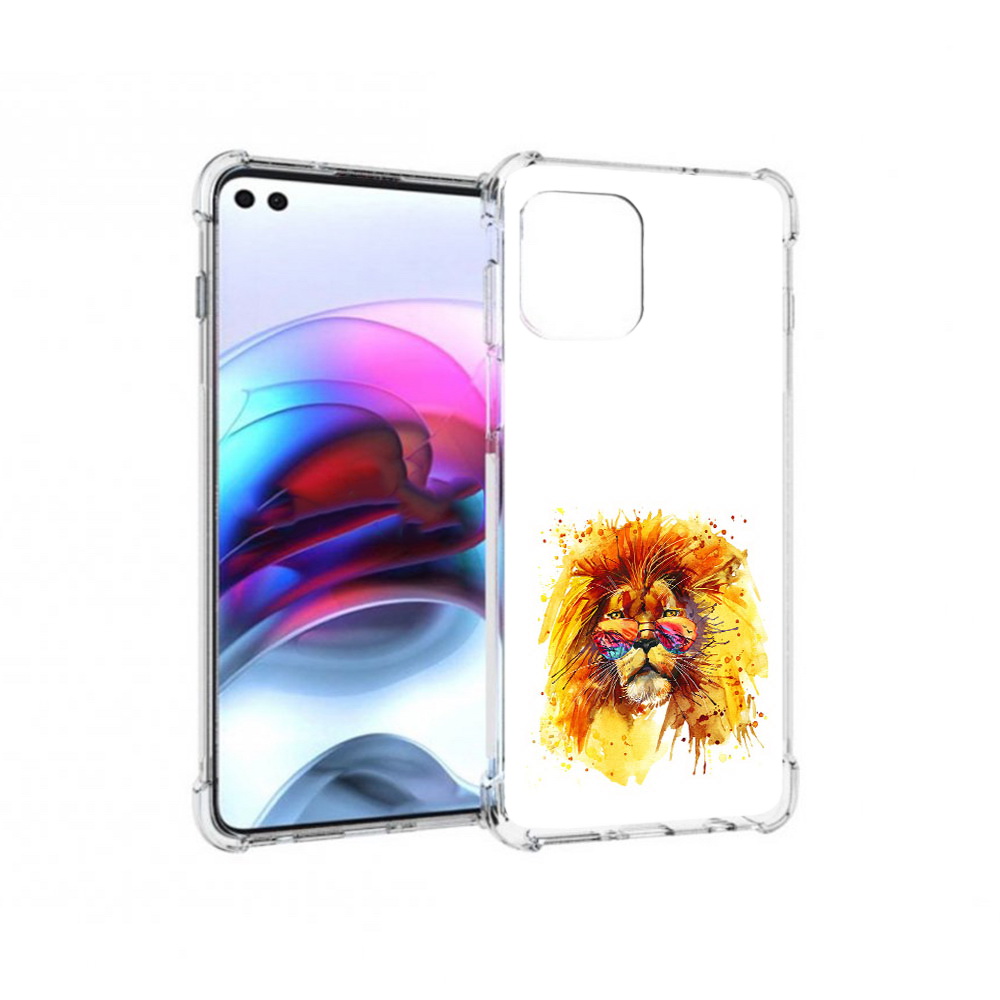 

Чехол MyPads Tocco для Motorola Edge лев в очках (PT157712.351.436), Прозрачный, Tocco