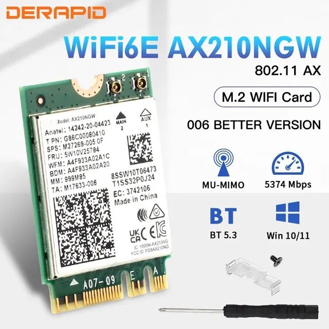 

Приемник Wi-Fi NoBrand 6E AX210NGW NGFF