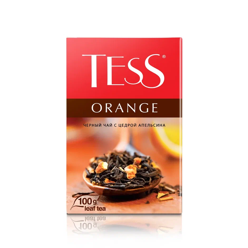Чай чёрный Tess Orange, листовой, с цедрой апельсина, 100 г