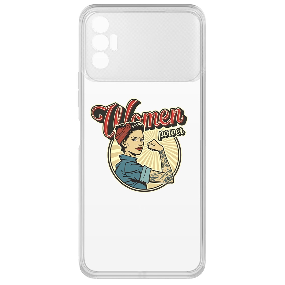 фото Чехол-накладка krutoff clear case women power для tecno spark 8p