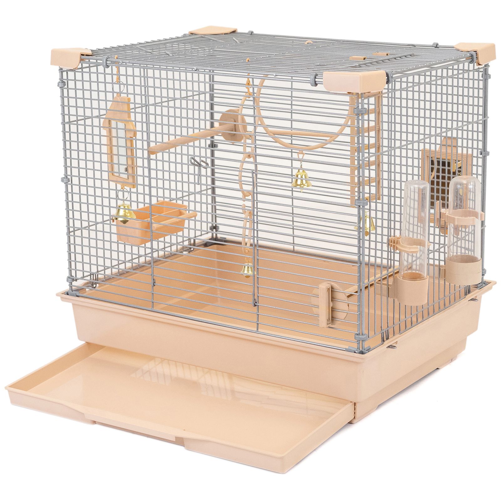

Клетка для птиц PetTails разборная, бежевая, 42 х 30 х 37см, шаг прута 10,5мм, Smart