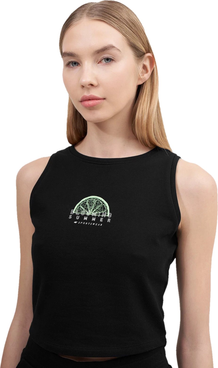 

Майка женская TSHIRT F570 4F черная M, Черный, TSHIRT F570