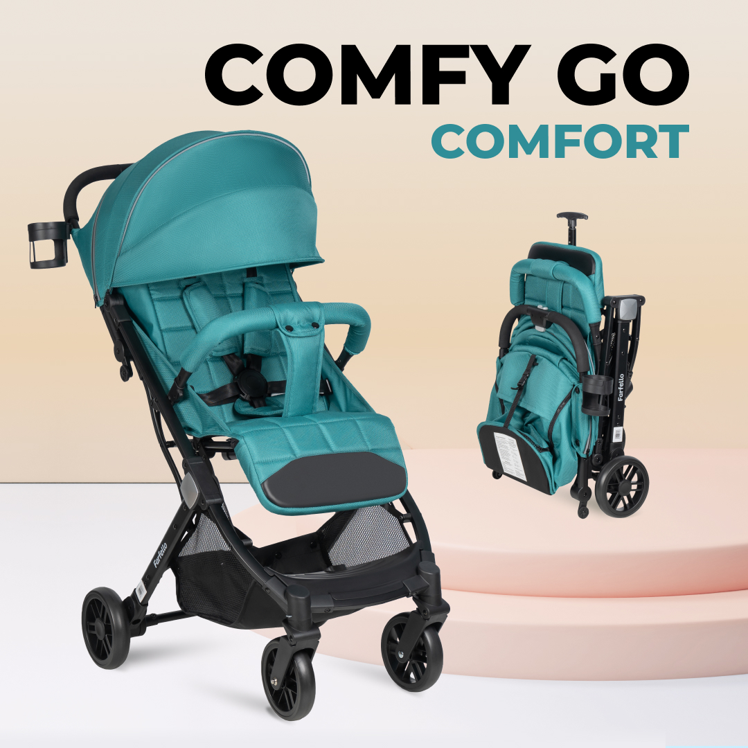 Kоляска детская прогулочная Farfello Comfy Go Comfort, аквамарин CG-007 автокресло детское amarobaby baby comfort группа 0