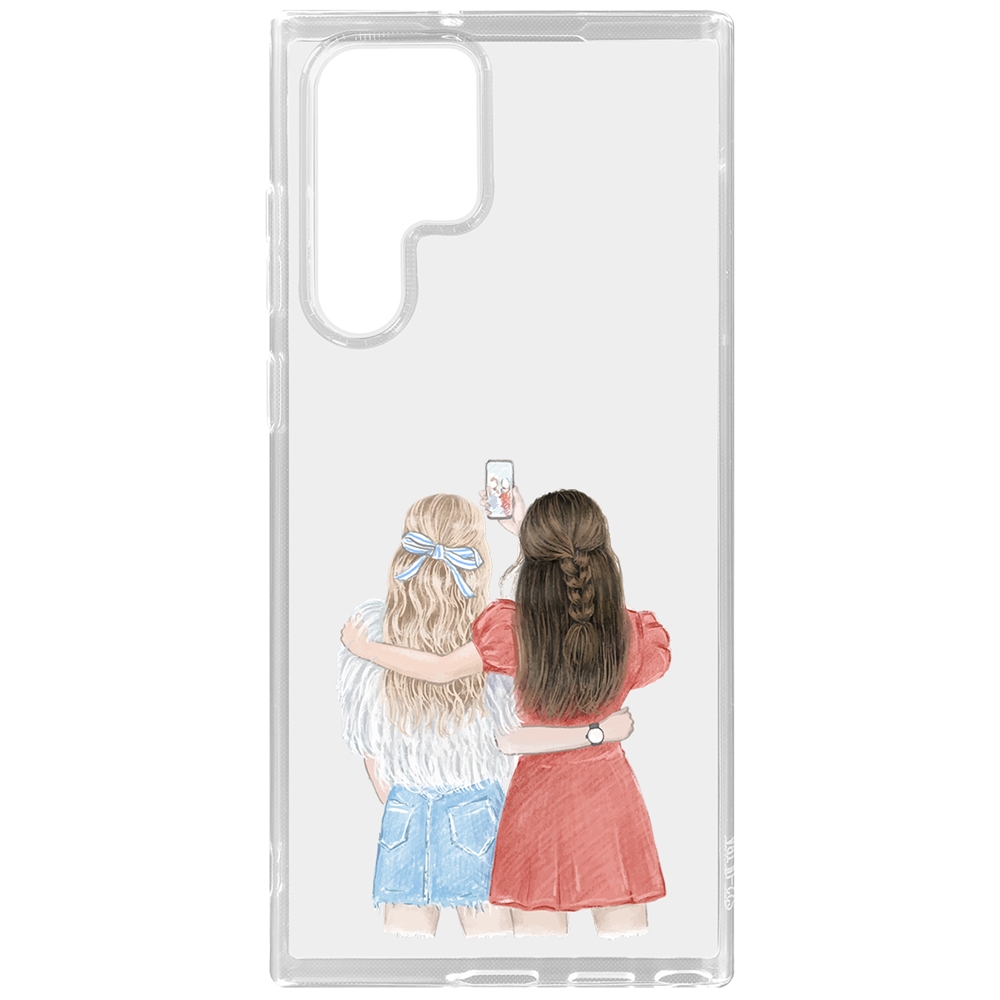 фото Чехол-накладка krutoff clear case лучшие подруги для samsung galaxy s22 ultra