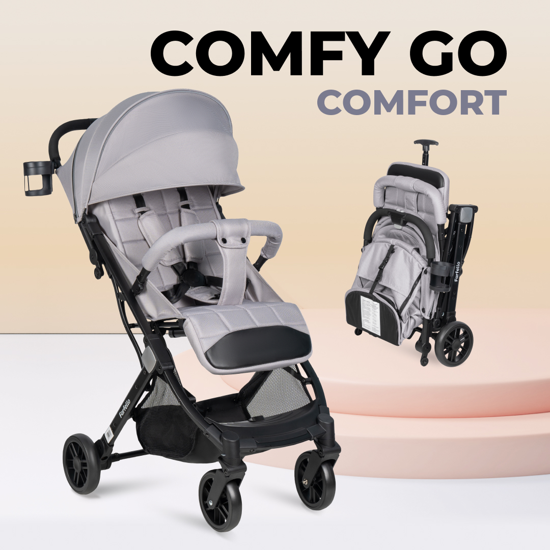 Kоляска детская прогулочная Farfello Comfy Go Comfort, серый CG-005, 6м+ коляска детская модульная 3 в 1 farfello zuma trio comfort z 33