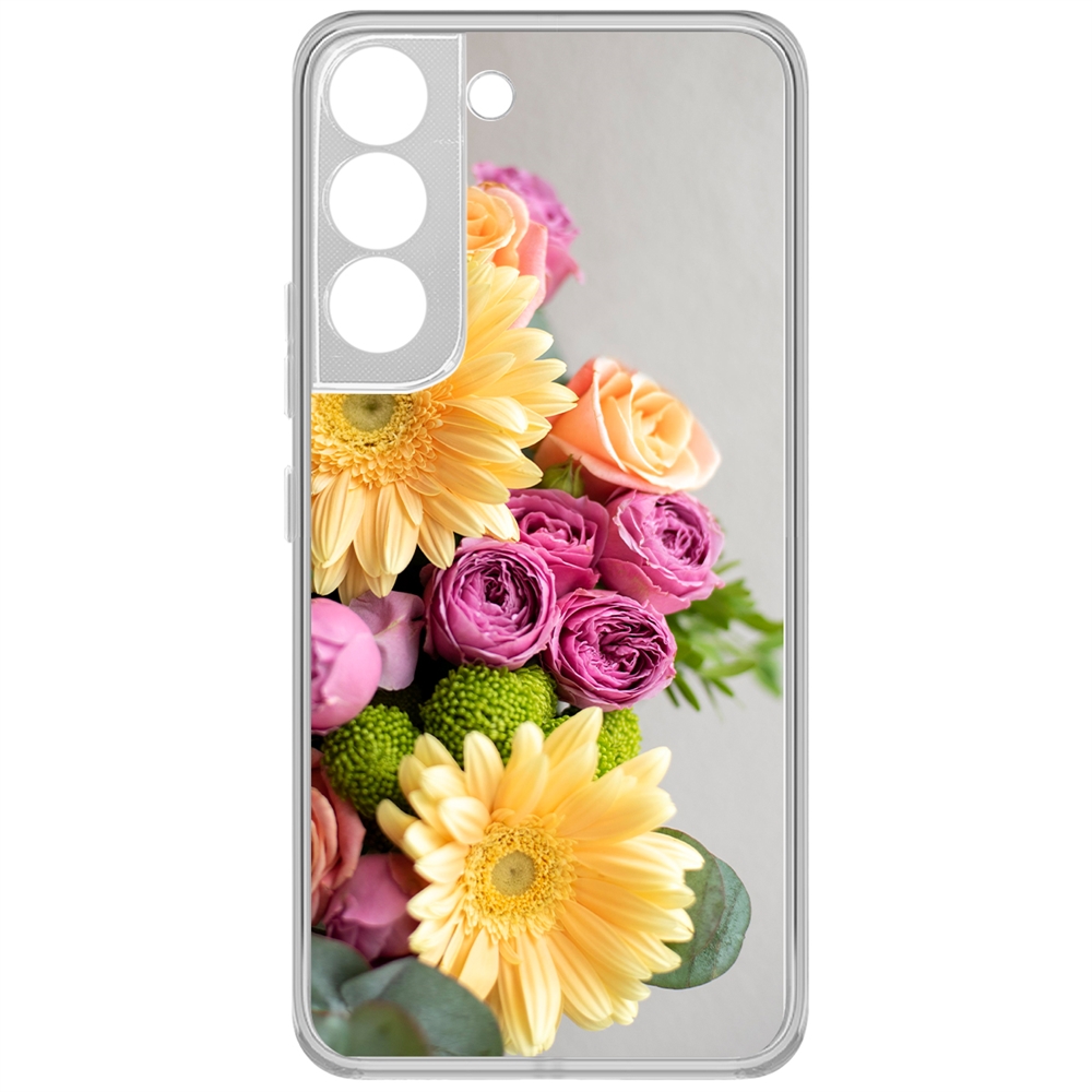 фото Чехол-накладка krutoff clear case букет для samsung galaxy s22