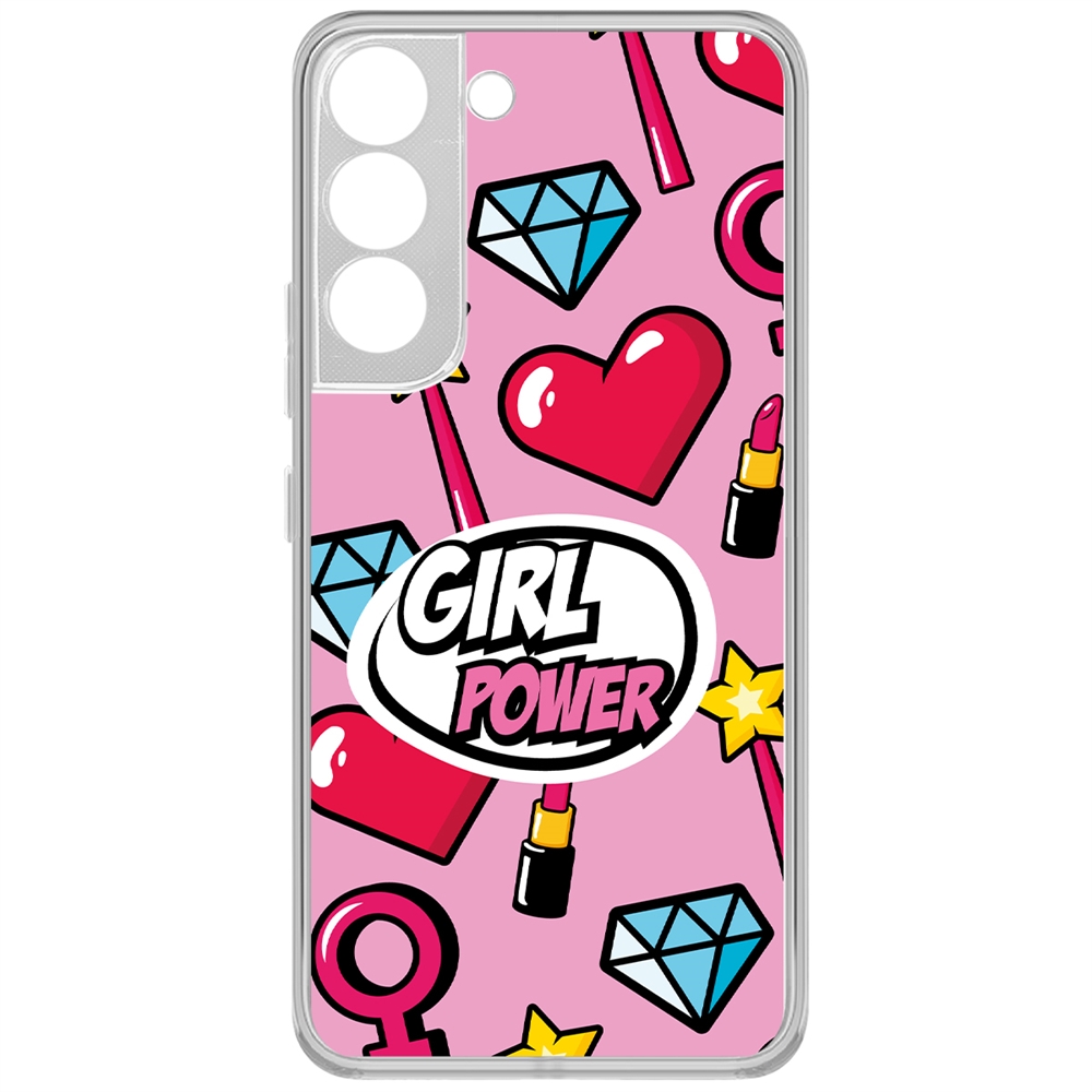 фото Чехол-накладка krutoff clear case girl power для samsung galaxy s22