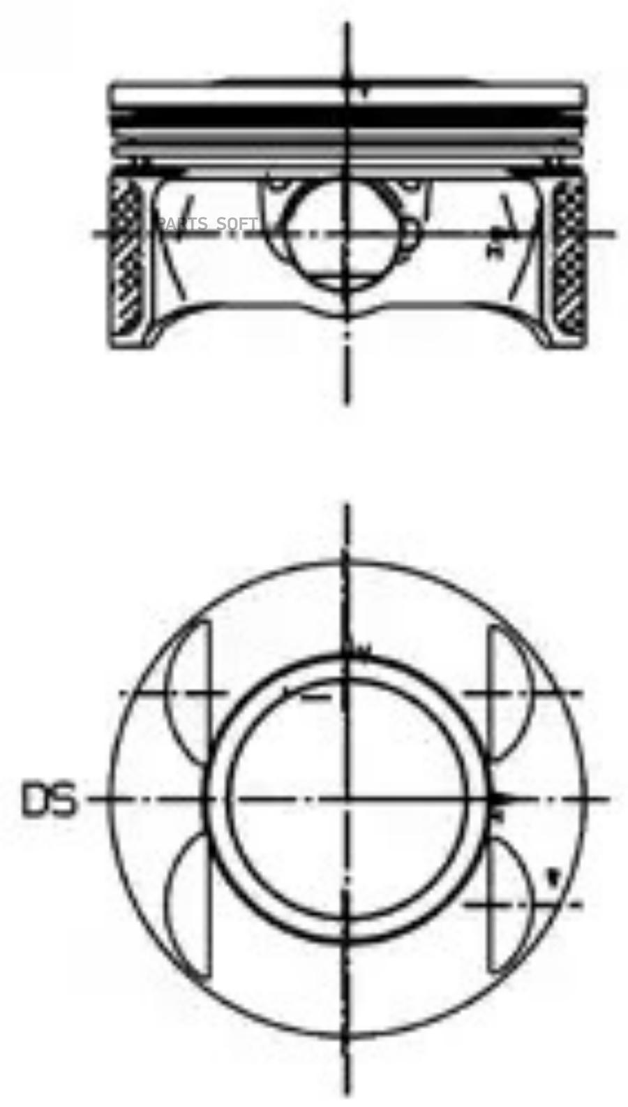 Поршень KOLBENSCHMIDT 40027710 dm.80.50x1.2x1.2x2.0 +0.50