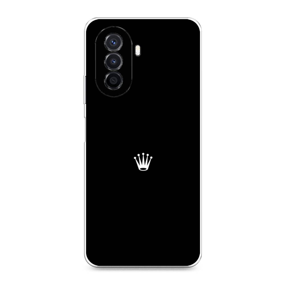 фото Силиконовый чехол "белая корона на черном фоне" на huawei nova y70 awog