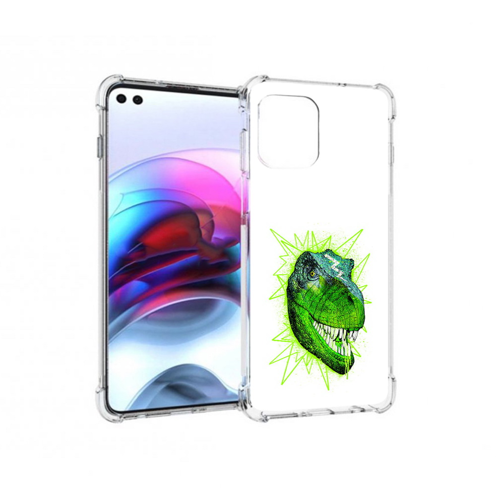 

Чехол MyPads Tocco для Motorola Edge зеленый динозавр (PT157712.351.358), Прозрачный, Tocco