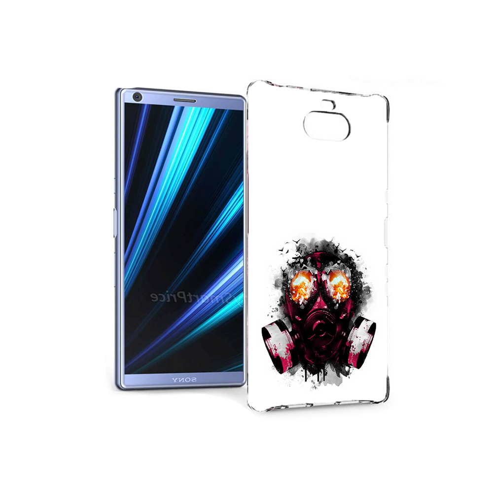 

Чехол MyPads Tocco для Sony Xperia 10 красный противогаз (PT125953.225.412), Прозрачный, Tocco