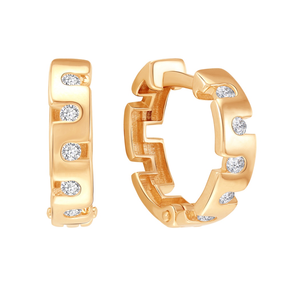 

Серьги конго из красного золота 585Gold 302006841, фианит, 302006841