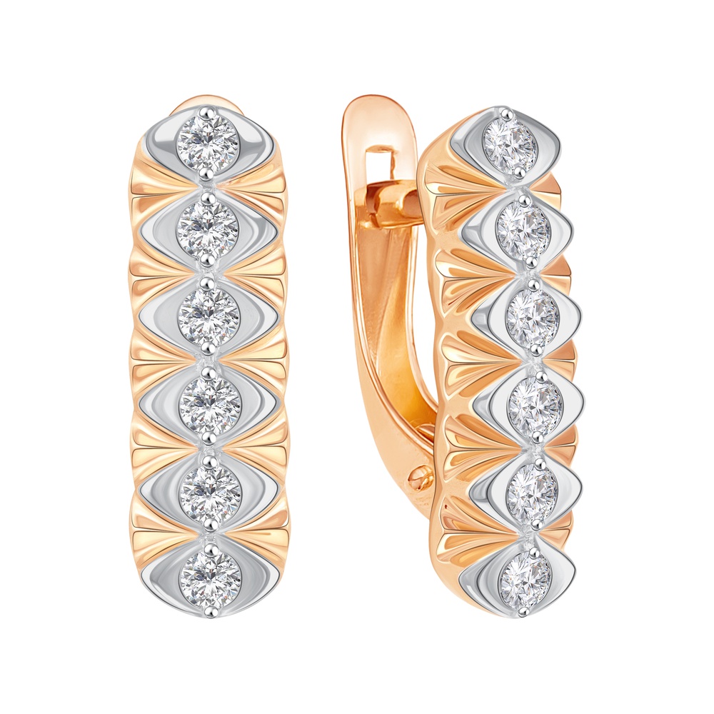 

Серьги из красного золота 585Gold 302006832, фианит, 302006832