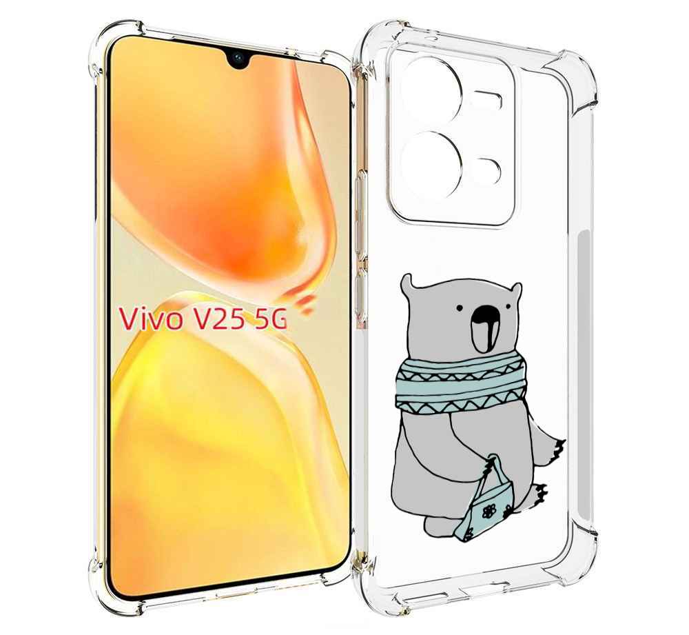 Чехол MyPads Модный медведь для Vivo V25 5G / V25e