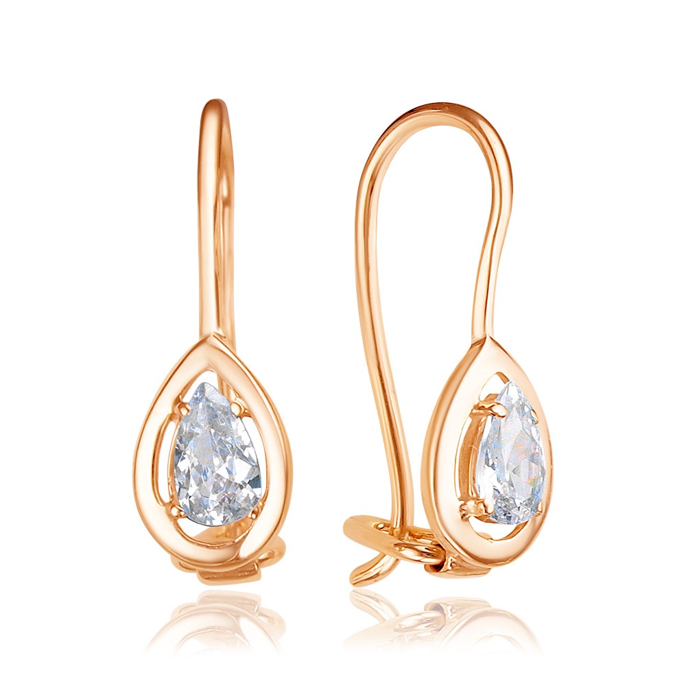 

Серьги из красного золота 585Gold 302006824, фианит, 302006824