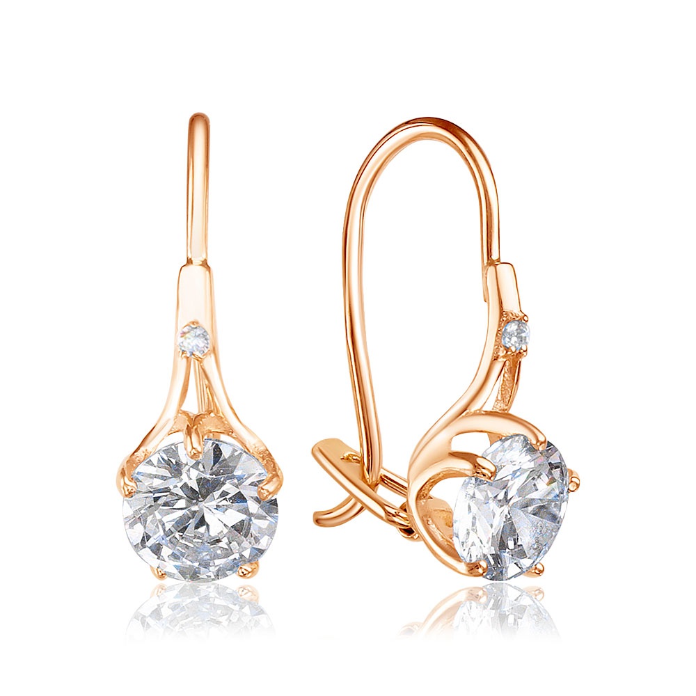 

Серьги из красного золота 585Gold 302006820, фианит, 302006820