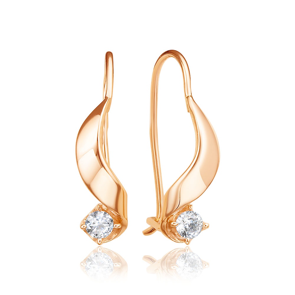 

Серьги из красного золота 585Gold 302006809, фианит, 302006809