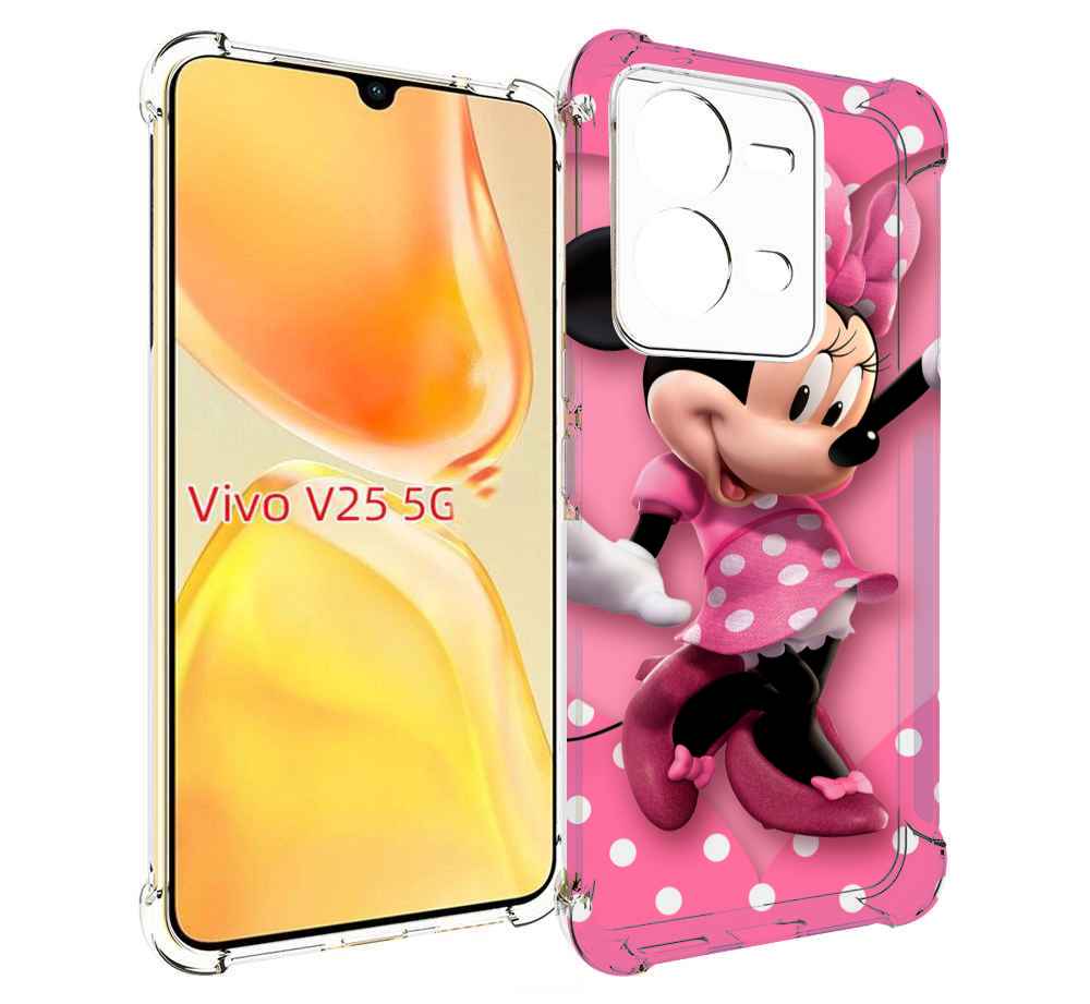 

Чехол MyPads Минни-Маус-в-сердце женский для Vivo V25 5G / V25e, Прозрачный, Tocco