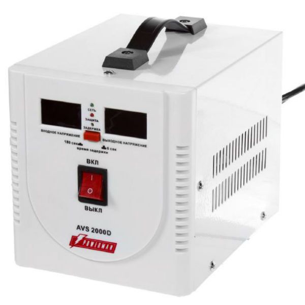 

Однофазный стабилизатор Powerman AVS 2000D White, PM AVS 2000D BL