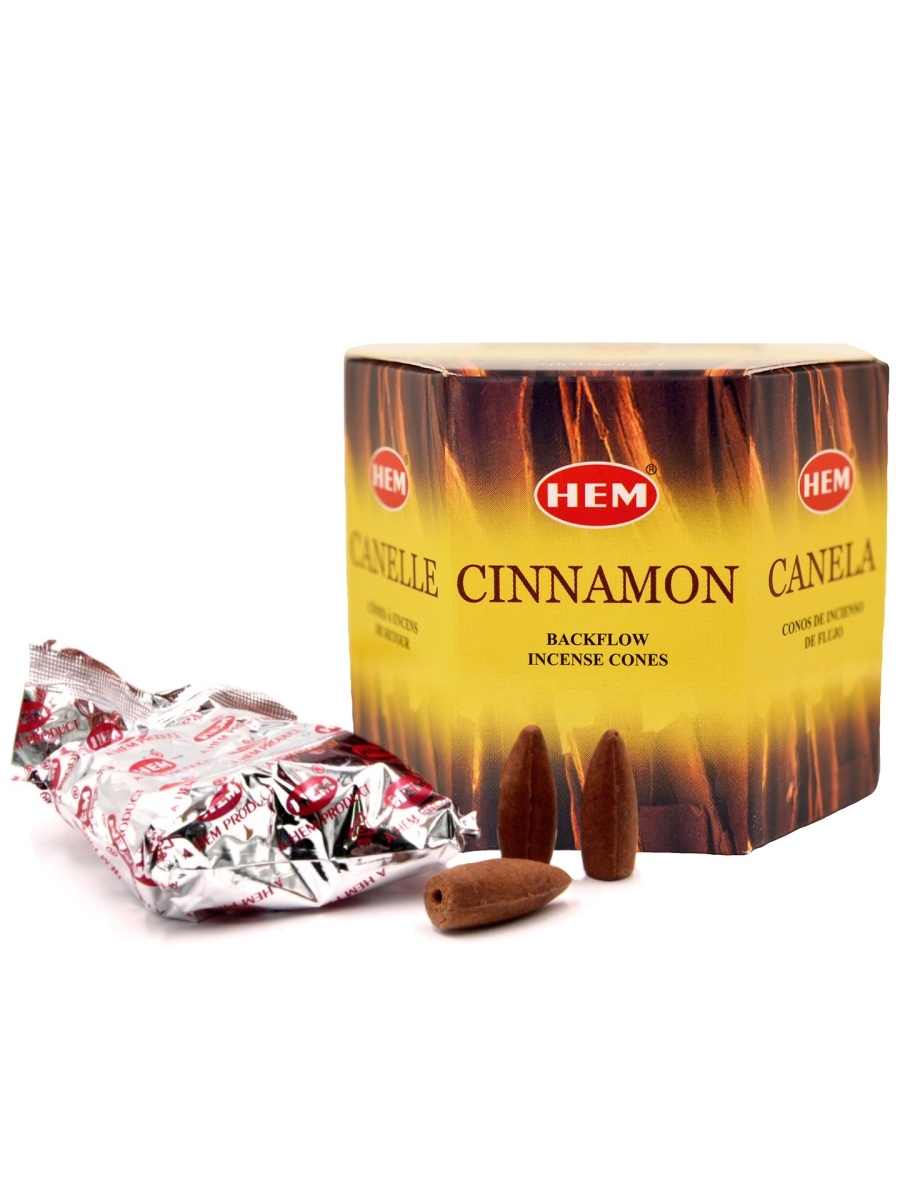 

Благовония конусы стелющийся дым Корица HEM BackFlow Cinnamon Cones, 40шт.