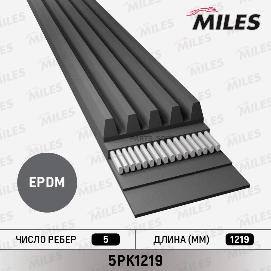 

Ремень Ручейковый Miles 5pk1219 Miles 5PK1219